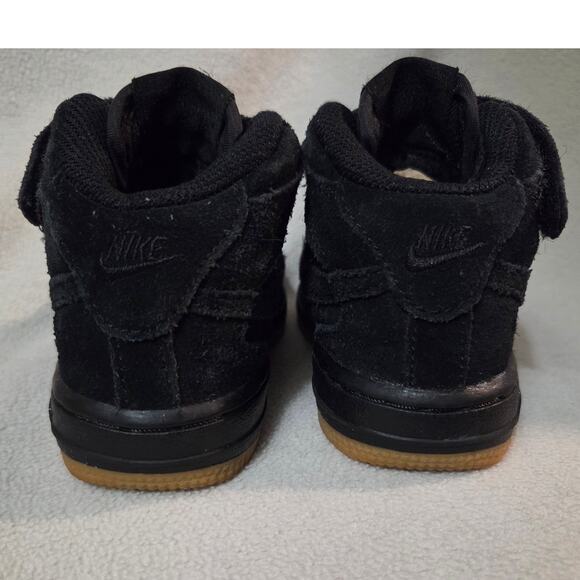Nike Force 1 Mid LV8 (TD) Size 6c Black Gum 859338 002 High Top Kids - Picture 4 of 12
